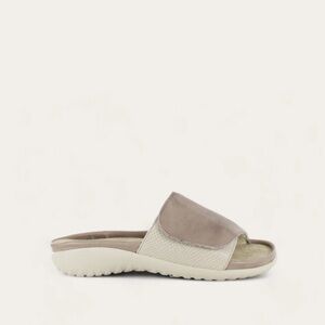NAOT IPO women's ipo slide sandal in soft stone/beige lizard leather 37 6-6.5
